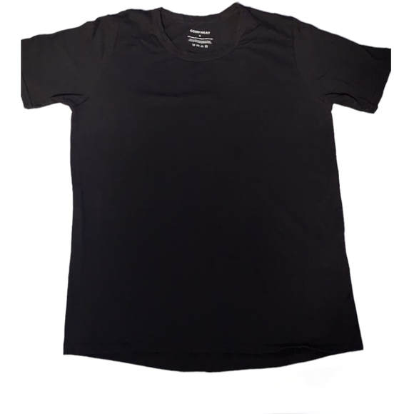 PACK OF 2 - Plain Black COMFNEAT Athletic Quick Dry Crew Neck T-Shirt - Picture 3 of 9